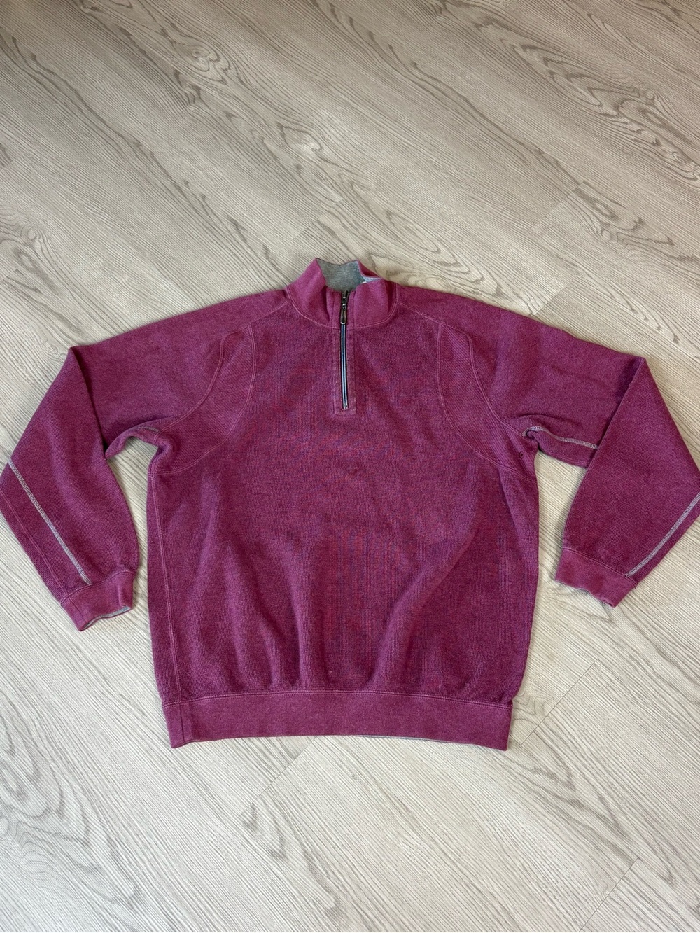 Tommy Bahama Men's Quarter-Zip Burgundy Pullover